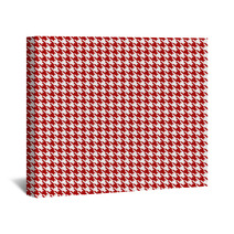 Red-white Houndstooth Background -seamless Wall Art 61174196