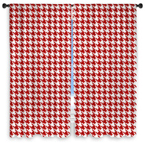 Red-white Houndstooth Background -seamless Window Curtains 61174196