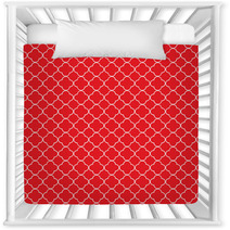 Red White Quatrefoil Pattern Nursery Decor 73167094