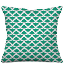 Regularly Spaced Polygons Of Emerald Green Pillows 55115375