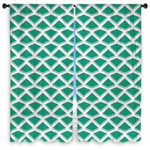 Regularly Spaced Polygons Of Emerald Green Window Curtains 55115375