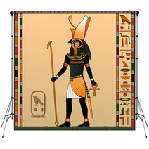 Religion Of Ancient Egypt Horus Is The God Of Heaven Of Royalty The Patron Of The Pharaohs Ancient Egyptian God Horus In The Guise Of A Man With A Falcon Head Vector Illustration Backdrops 144464874