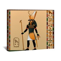 Religion Of Ancient Egypt Horus Is The God Of Heaven Of Royalty The Patron Of The Pharaohs Ancient Egyptian God Horus In The Guise Of A Man With A Falcon Head Vector Illustration Wall Art 144464874