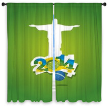 Remember Brazil World Cup 2014 Window Curtains 65633492