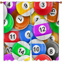 Repeating Pool Balls Window Curtains 62521900