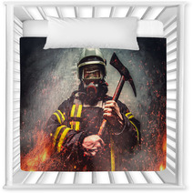 Rescue Firefighter Man In Oxygen Mask Nursery Decor 110961800