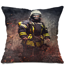 Rescue Man In Firefighter Uniform Pillows 113583804