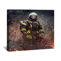 Rescue Man In Firefighter Uniform Wall Art 113583804