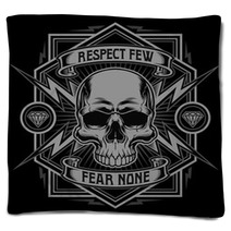 Respect Skull Lightning Graphic Blankets 77764997