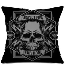 Respect Skull Lightning Graphic Pillows 77764997