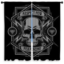 Respect Skull Lightning Graphic Window Curtains 77764997