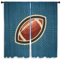 Retro American Football Window Curtains 61003632