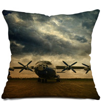 Retro Aviation Grunge Background Pillows 44077096
