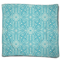 Retro Blue Flowers And Swirls Blankets 57865197