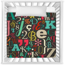 Retro Color Letters Seamless Pattern Background Nursery Decor 88235027