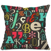 Retro Color Letters Seamless Pattern Background Pillows 88235027