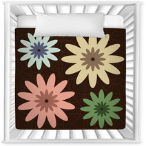 Retro Colored Flowers Nursery Decor 6183430