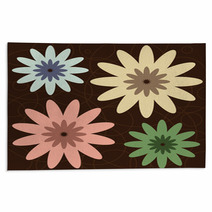 Retro Colored Flowers Rugs 6183430