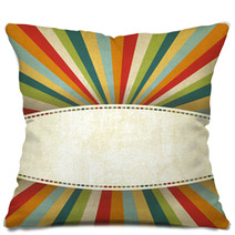 Retro Colors Striped Old Background - Vector Illustration Pillows 61401497