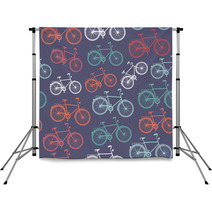 Retro Hipster Bicycle Seamless Pattern. Backdrops 55225957