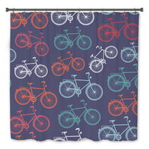Retro Hipster Bicycle Seamless Pattern. Bath Decor 55225957