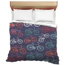 Retro Hipster Bicycle Seamless Pattern. Bedding 55225957
