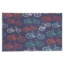 Retro Hipster Bicycle Seamless Pattern. Rugs 55225957