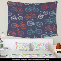Retro Hipster Bicycle Seamless Pattern. Wall Art 55225957