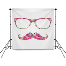 Retro Hipster Face Geometric Icons Backdrops 55225602