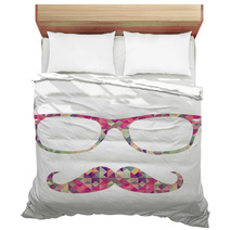 Retro Hipster Face Geometric Icons Bedding 55225602