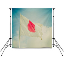 Retro Look Flag Of Japan Backdrops 66419331