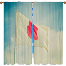Retro Look Flag Of Japan Window Curtains 66419331