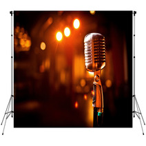 Retro Microphone On Stage Backdrops 38595355