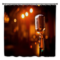 Retro Microphone On Stage Bath Decor 38595355