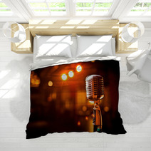 Retro Microphone On Stage Bedding 38595355
