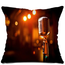 Retro Microphone On Stage Pillows 38595355