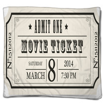Retro Movie Vector Ticket Blankets 60561286