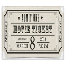 Retro Movie Vector Ticket Rugs 60561286