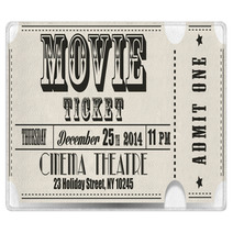 Retro Movie Vector Ticket Rugs 70020194