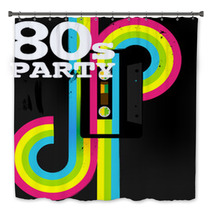 Retro Music Party Poster Bath Decor 41115742