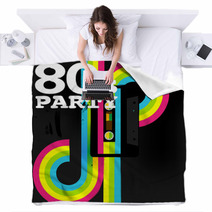 Retro Music Party Poster Blankets 41115742