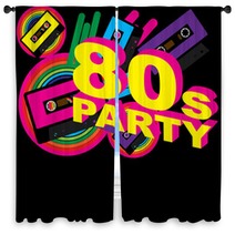 Retro Party Background Window Curtains 34575119