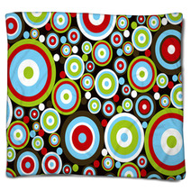 Retro Power Red Blue Green Circles On Brown Blankets 4693641