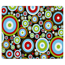 Retro Power Red Blue Green Circles On Brown Rugs 4693641