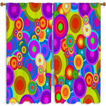 Retro Psychedelic Disco Circles Window Curtains 50653796