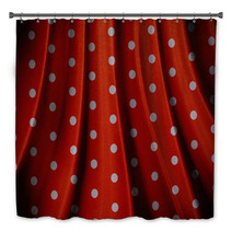 Retro Red Polka Dot Pattern Bath Decor 68222162