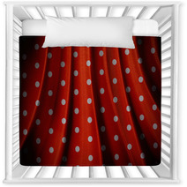 Retro Red Polka Dot Pattern Nursery Decor 68222162