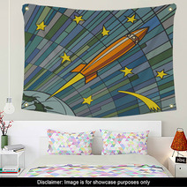 Retro Rocket Wall Art 62752675