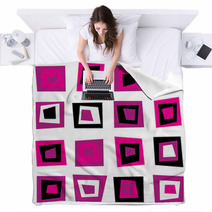 Retro Seamless Background Or Pattern With Pink Squares Blankets 38603887