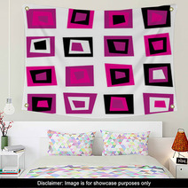 Retro Seamless Background Or Pattern With Pink Squares Wall Art 38603887